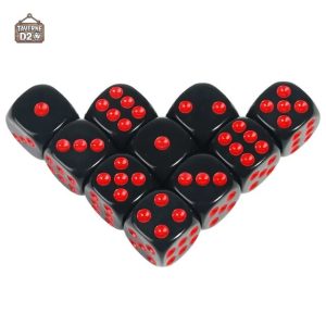 Dés noir classiques pour amateurs de jeux