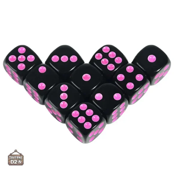 Dés noir pour jeux de rôle et de stratégie