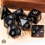 Dés en Obsidienne, set de dés en pierre naturelle
