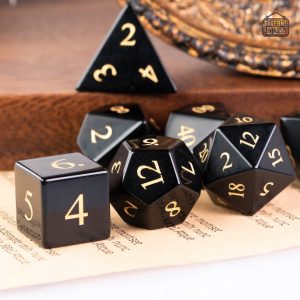Dés en Obsidienne, accessoire pour joueurs