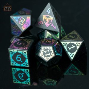 Dés en Obsidienne Chromatique pour jeux de rôle