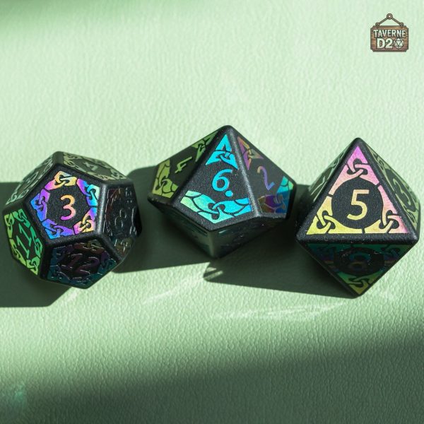 Dés chromatiques en obsidienne pour collectionneurs