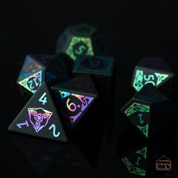 Dés en obsidienne pour jeux de société variés