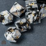 Dés de jeu en Obsidienne Flocon, design unique