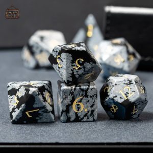 Dés Flocon de Neige en Obsidienne, élégant et mystérieux