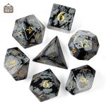 Dés Obsidienne Flocon de Neige, parfaits pour les jeux