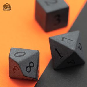 Dés d'obsidienne mate, élégance et mystère