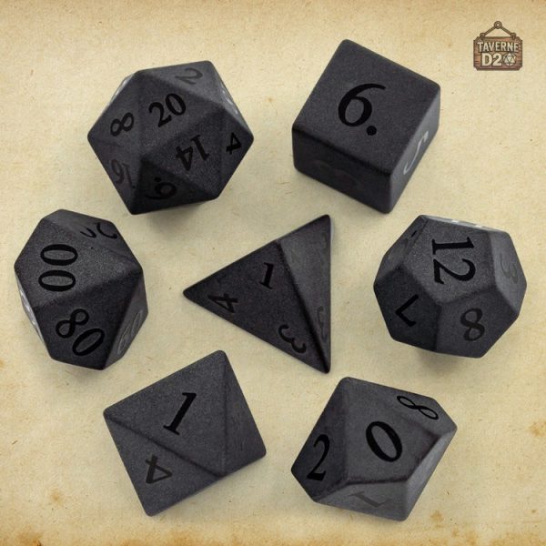 Dés en obsidienne, accessoires de jeu uniques