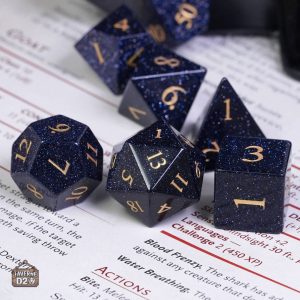Dés en pierre tachetée pour jeux de rôle et de société