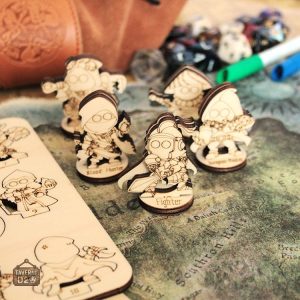 Personnages en bois pour jeux de société