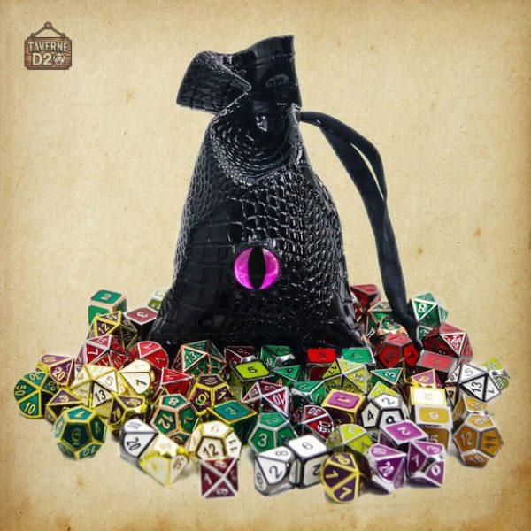 Bourse à dés design dragon, idéale pour les joueurs