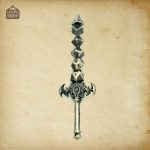 Set de dés en métal avec pendentif épée