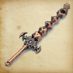 Pendentif inspiré de jeux de dés, épée en métal