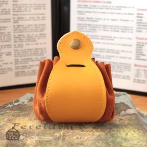 Sac à dés compact en cuir pour joueurs de jeux de société