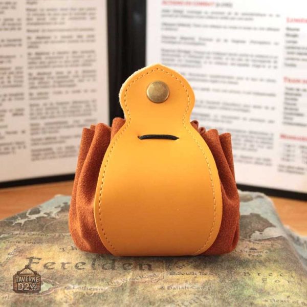 Sac à dés compact en cuir pour joueurs de jeux de société