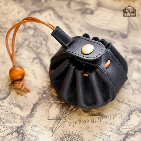 Bourse à dés, accessoire de jeu en cuir végan