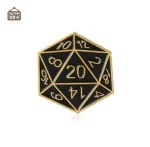 Pins D20 en métal pour jeux de société et collection
