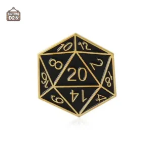 Pins D20 en métal pour jeux de société et collection