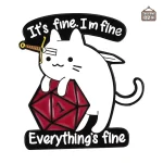 Pins Fumble Cat, pin mignon représentant un chat joueur