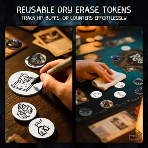 Pions de jeu de rôle : marqueurs effaçables pratiques