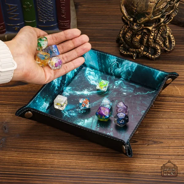 Piste de dés avec motif Cthulhu pour jeux de société