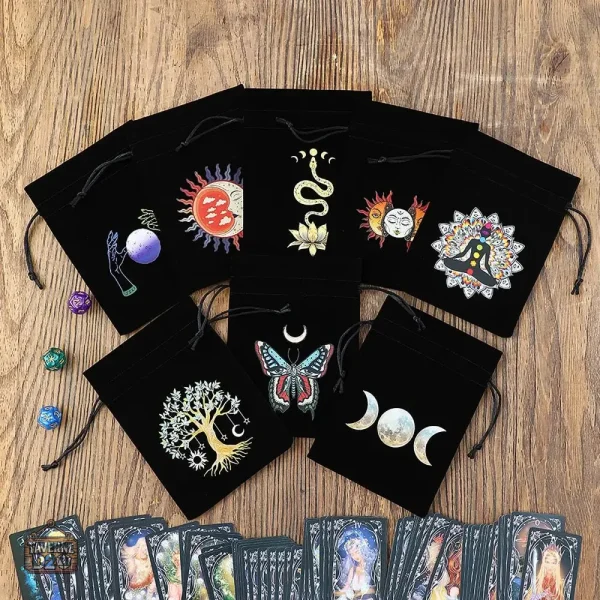 Sac à dés en velours pour collection de tarot