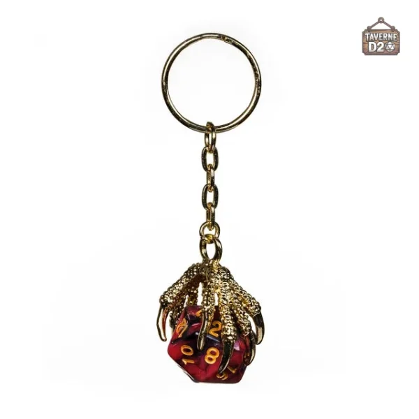 Porte-clé original D20 griffes de dragon