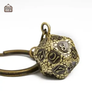 Accessoire porte-clés D20 en métal, idéal pour les collectionneurs