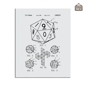 Poster artistique D20 pour ambiance geek