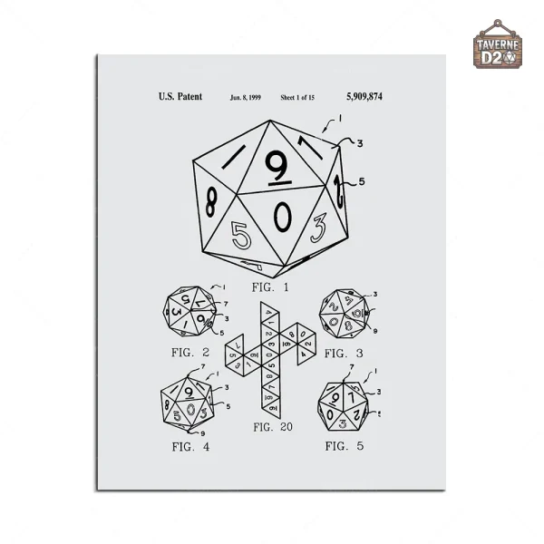 Poster artistique D20 pour ambiance geek