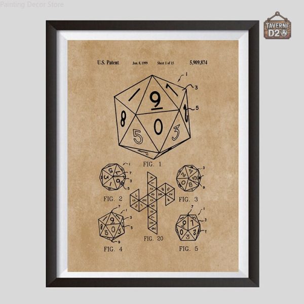 Affiche D20 pour passionnés de jeux de société