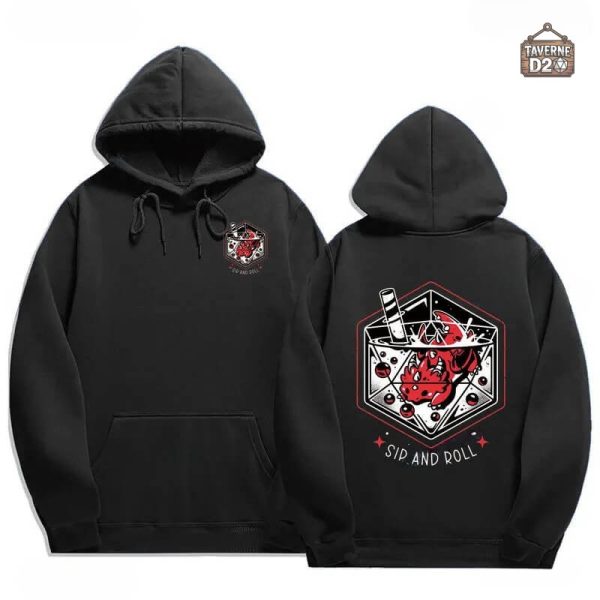 Pull JDR avec motif de bois et lance, style unique et original