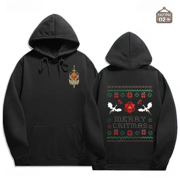Pull DnD design festif pour joueurs de jeux de rôle