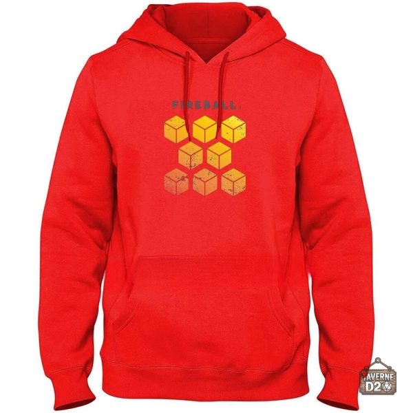 Pull créatif DND avec design de boule de feu