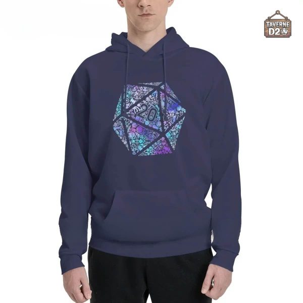 Pull D20 mosaïque pour les passionnés de jeux de rôle