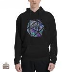 Pull JDR avec motif mosaïque inspiré des dés D20