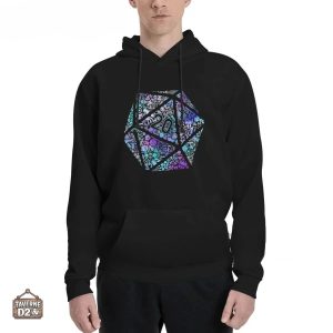 Pull JDR avec motif mosaïque inspiré des dés D20