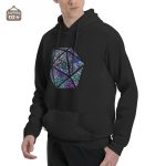 Sweat-shirt jeu de rôle arborant un design D20 coloré