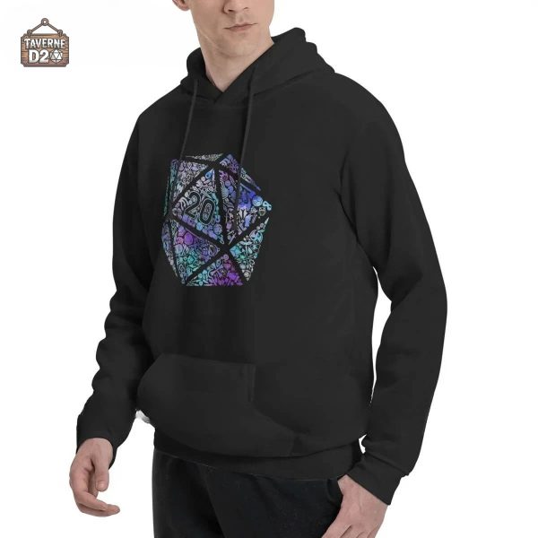 Sweat-shirt jeu de rôle arborant un design D20 coloré