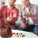 Bourse à dés en cuir synthétique vintage