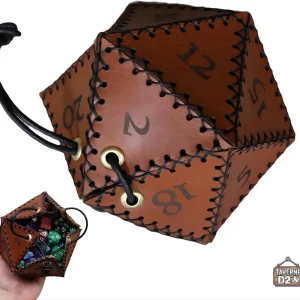 Sac à dés en cuir D20, bourse à dés élégante et pratique