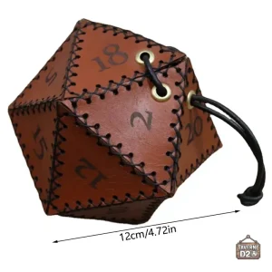 Bourse à dés en cuir pour un rangement stylé des dés D20
