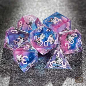 Accessoires de jeu : dés chat en résine originale