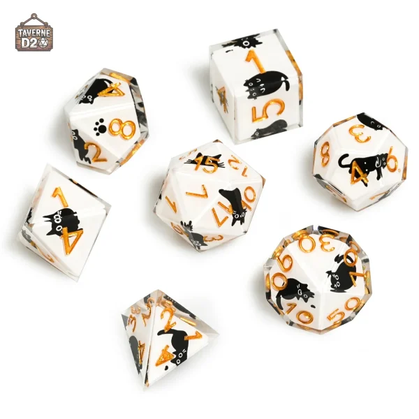 Dés de jeu inspirés des chats, parfaits pour les joueurs