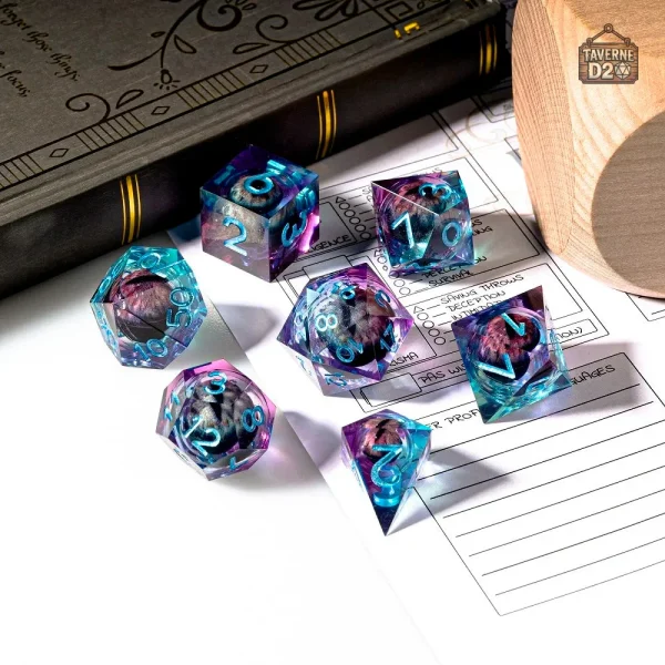 Dés violet en résine pour jeux de société