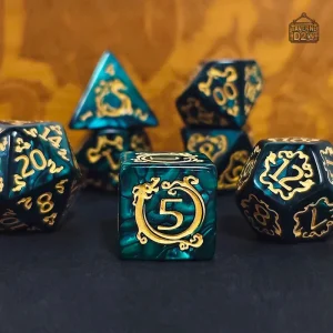 Set de dés Ouroboros colorés pour jeux de société