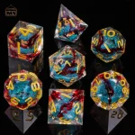 Dés en résine avec effet scintillant pour RPG