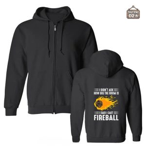 Sweat JDR Boule de Feu avec fermeture éclair