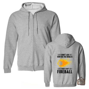 Vêtement JDR avec design Boule de Feu et fermeture zippée