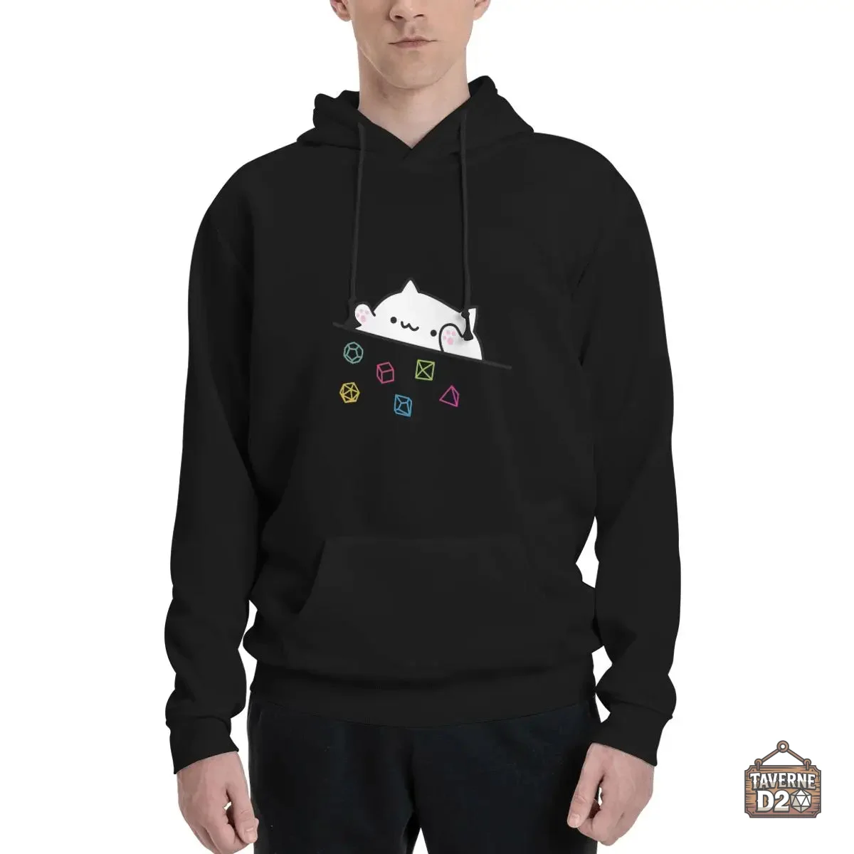 Sweat JDR avec motif de chaton mignon et dés